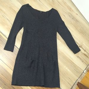 Gray wool blend sweater dress